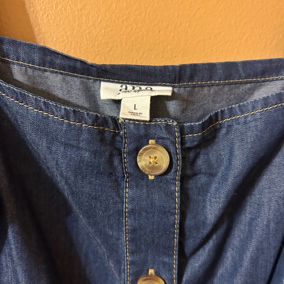 Women's denim look blouse - Picture 3 of 5